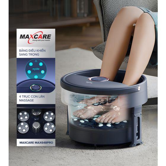 Bồn ngâm chân massage cao cấp gấp gọn, con lăn tự động Maxcare Max648Pro