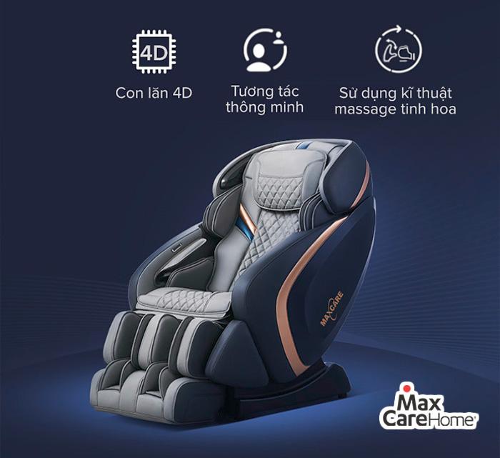 Ghế massage Maxcare Max4D AI tích hợp công nghệ con lăn 4D