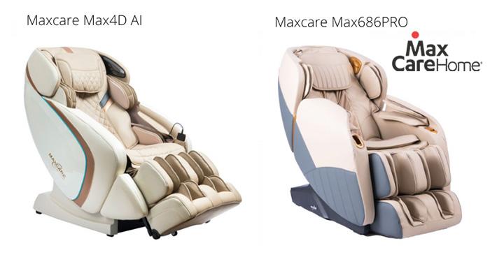 Hai dòng ghế massage có chức năng điều khiển bằng giọng nói tại Maxcare Home