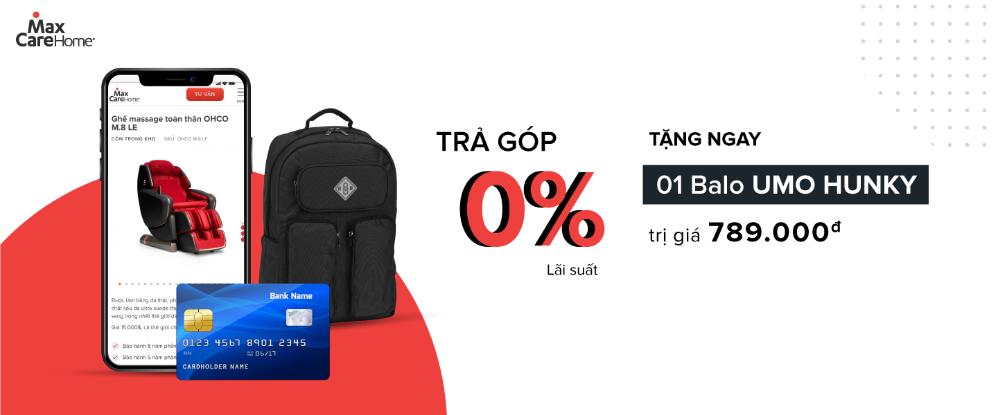 Chương trình trả góp 0% lãi suất tặng balo UMO HUNKEY