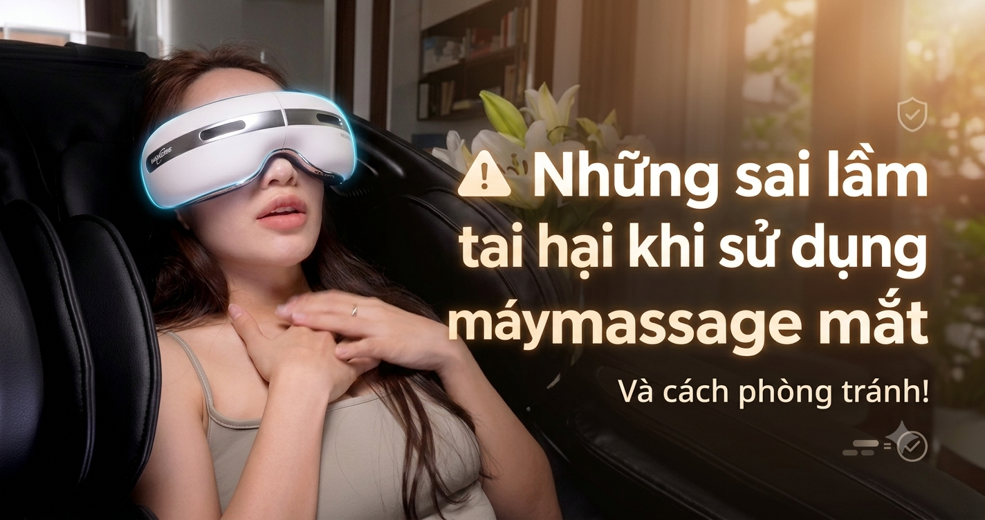 Những sai lầm tai hại khi sử dụng m&aacute;y massage mắt   