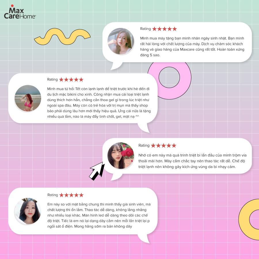 Feedback, review của khách hàng về máy triệt lông cá nhân Venus Maxcare