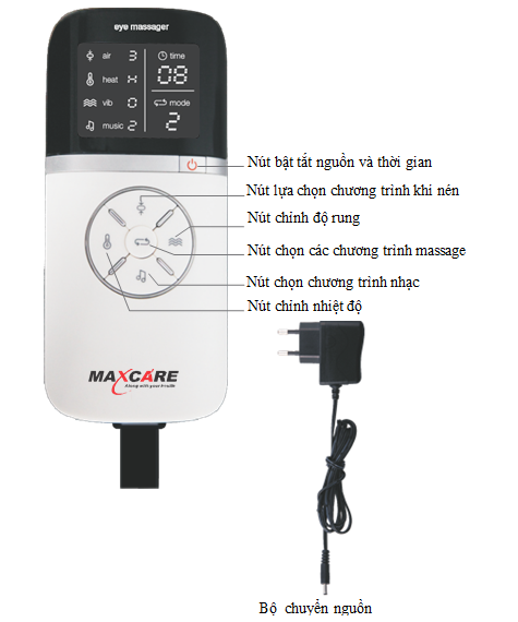 Bảng điều khiển máy massage mắt maxcare max565
