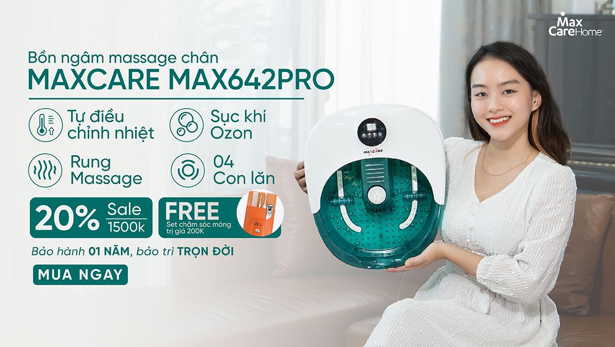 BỒN NGÂM MASSAGE CHÂN TỰ ĐỘNG LÀM NÓNG MAXCARE MAX642PRO