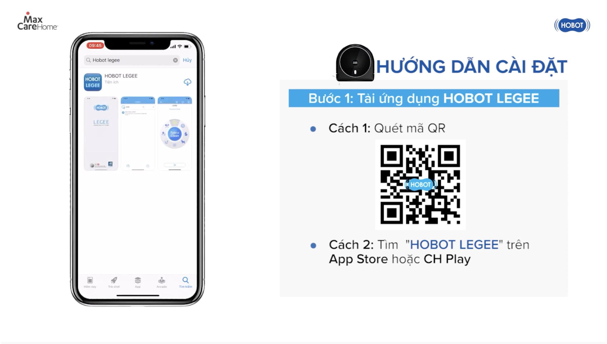 HƯỚNG DẪN CÀI ĐẶT VÀ SỬ DỤNG ỨNG DỤNG CHO ROBOT HÚT BỤI LAU NHÀ HOBOT LEGEE-688