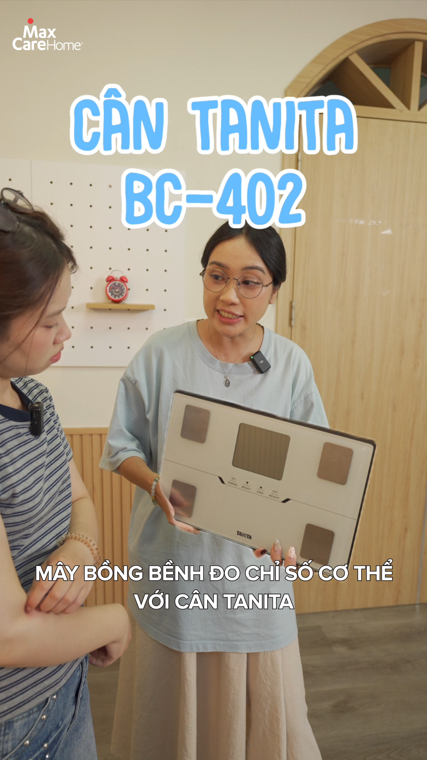 Mây Bồng Bềnh nhà Schannel test chỉ số cơ thể với cân Tanita BC-402