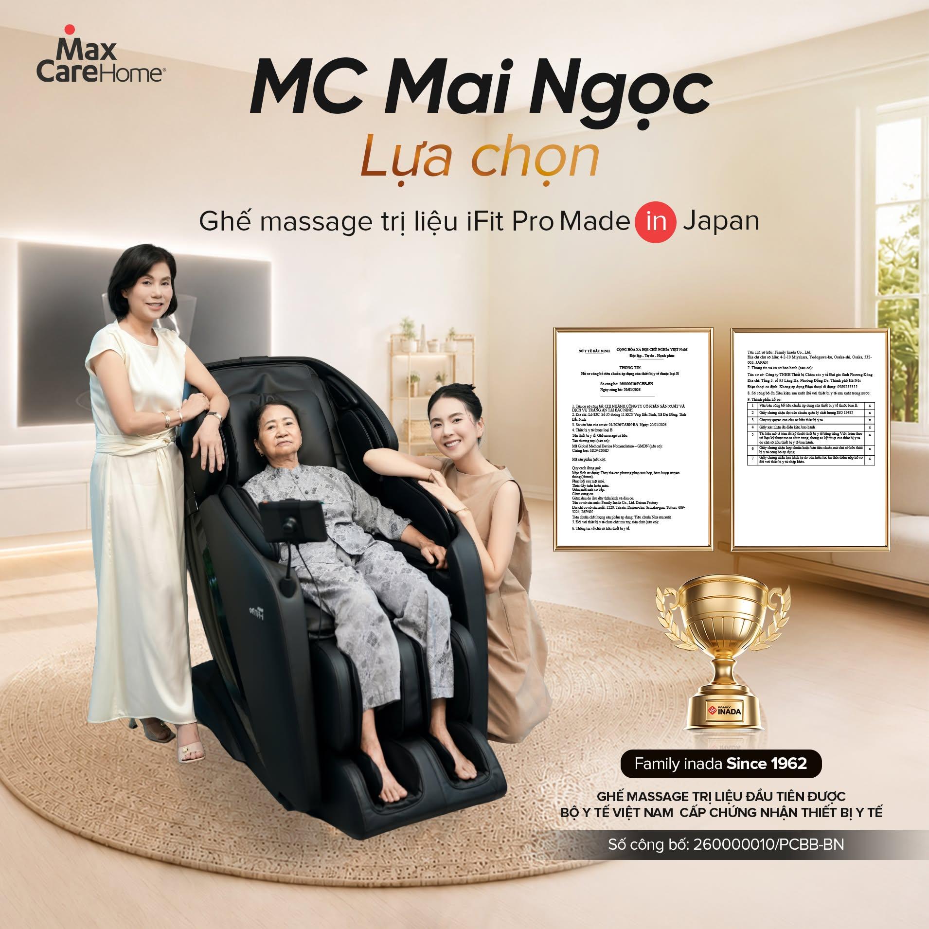 Dòng ghế massage trị liệu iFit Pro được gia đình MC Mai Ngọc tin dùng