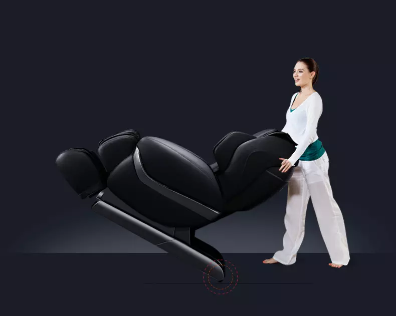Bánh xe di chuyển là phụ kiện nhỏ gọn thường được thiết kế ẩn ở phần gầm phía sau của ghế massage