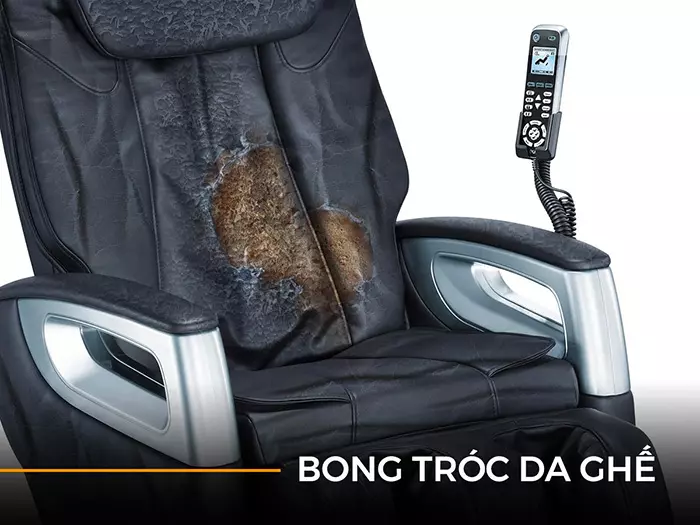 Da bọc ghế massage bị bong tróc gây mất thẩm mỹ cho thiết bị