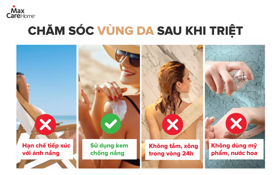 Những lưu ý chăm sóc vùng da sau khi triệt lông tại nhà