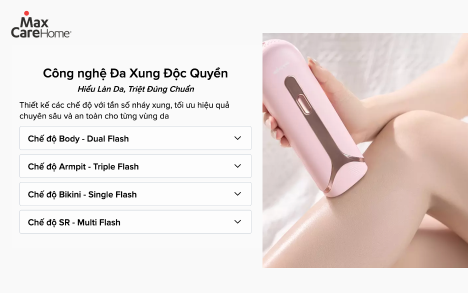Lựa chọn chế độ triệt với từng vùng da phù hợp giúp triệt lông tại nhà có hiệu quả rõ rệt