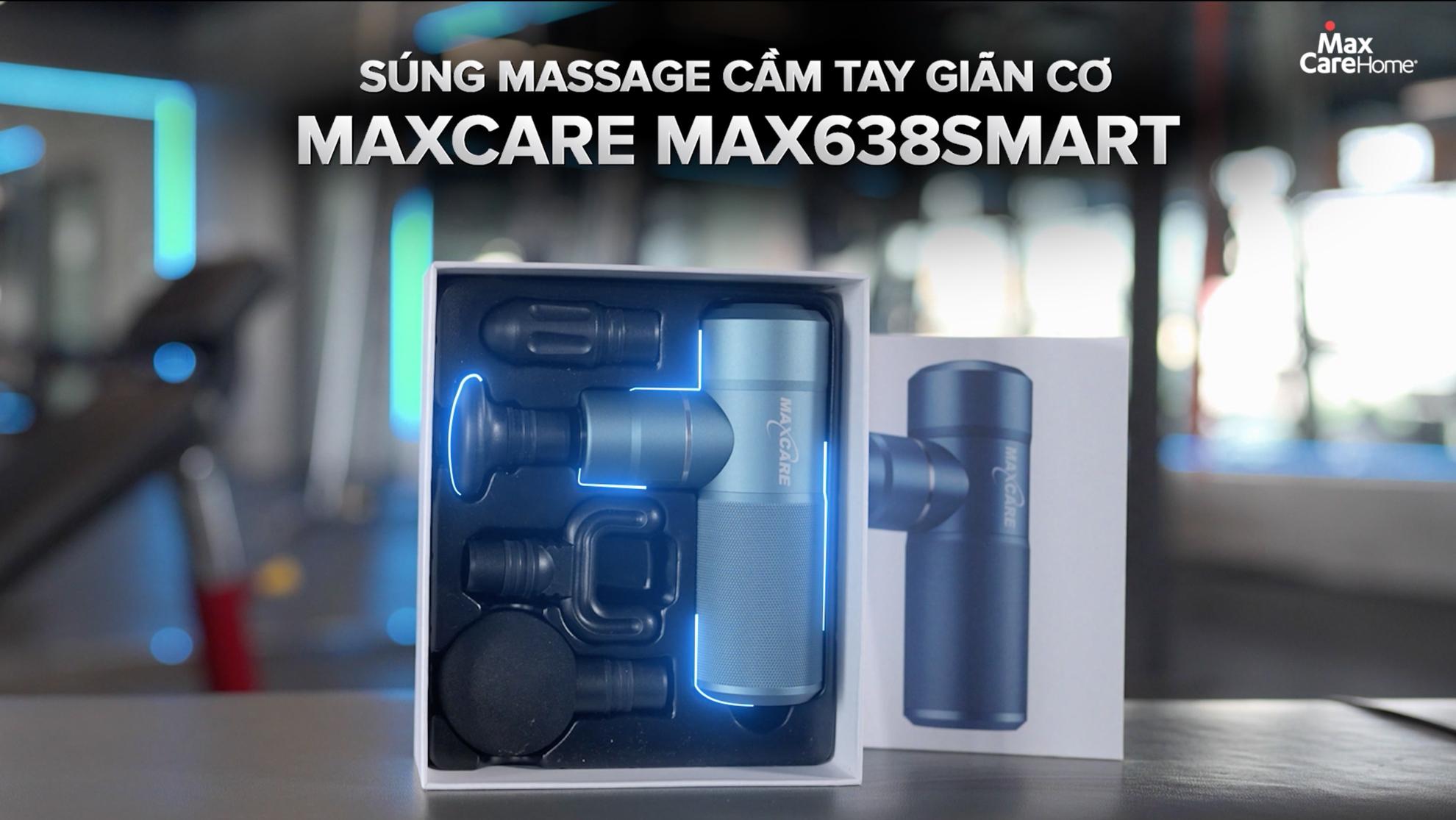 Súng massage cầm tay giãn cơ 4 đầu Maxcare Max638Smart