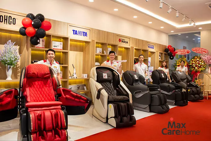Showroom Maxcare Home trưng bày nhiều sản phẩm ghế massage giúp bạn có thể dễ dàng trải nghiệm