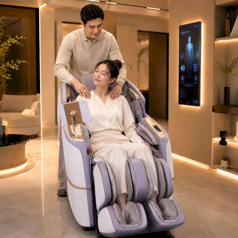 Hình ảnh ghế massage toàn thân Maxcare Aura Phantom V2 trong phòng khách
