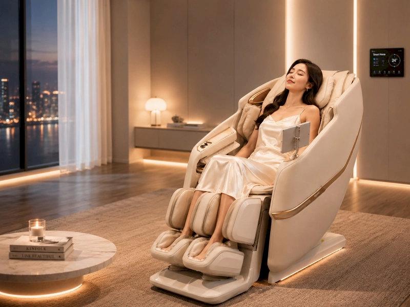 Hình ảnh ghế massage toàn thân Maxcare Aura Phantom V2 trong phòng ngủ