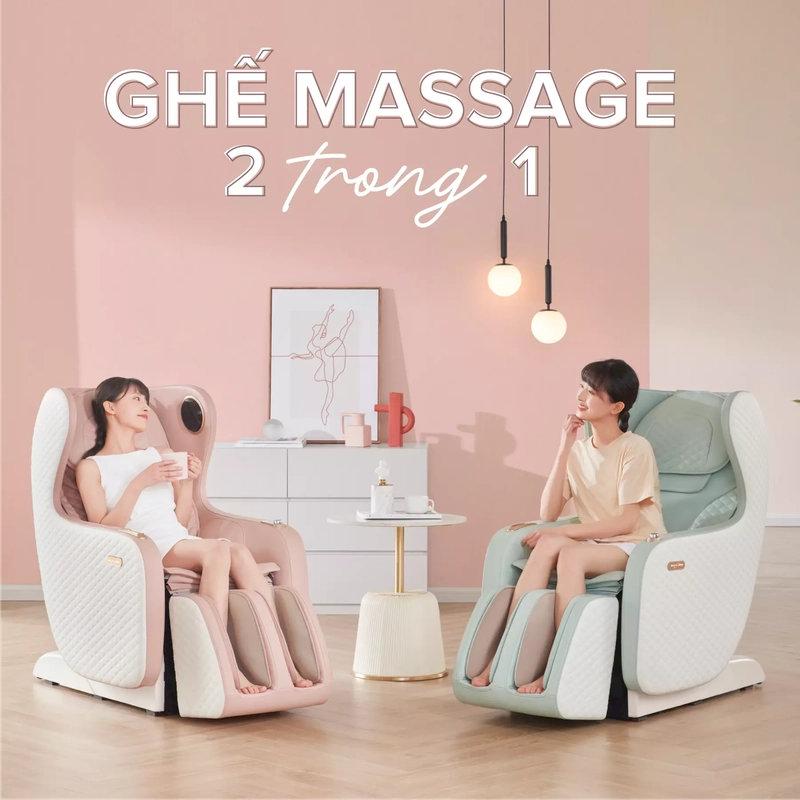 Ghế massage toàn thân Maxcare SORO V1 có 2 màu hồng & xanh nổi bật