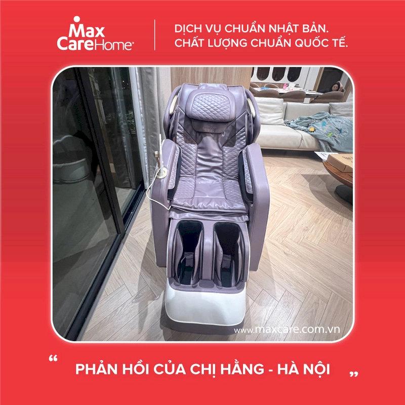 Hình ảnh ghế massage Maxcare Max4D Plus được lắp đặt tại nhà chị Hằng