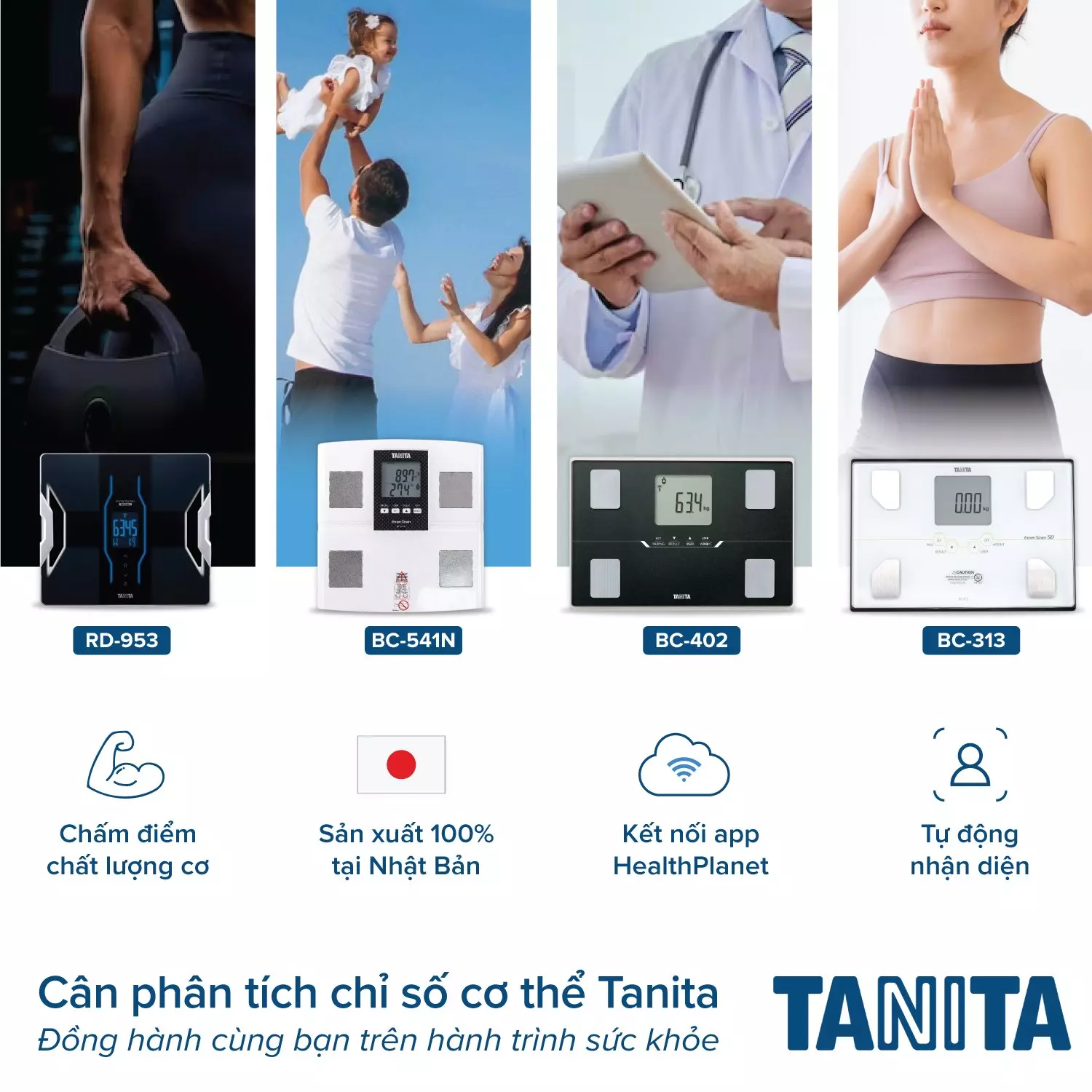 Các dòng cân sức khỏe Tanita phổ biến tại Việt Nam