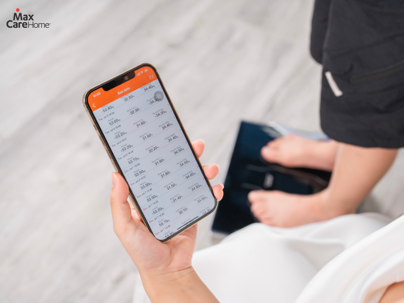 Báo cáo dữ liệu chỉ số qua ứng dụng của cân sức khỏe Tanita