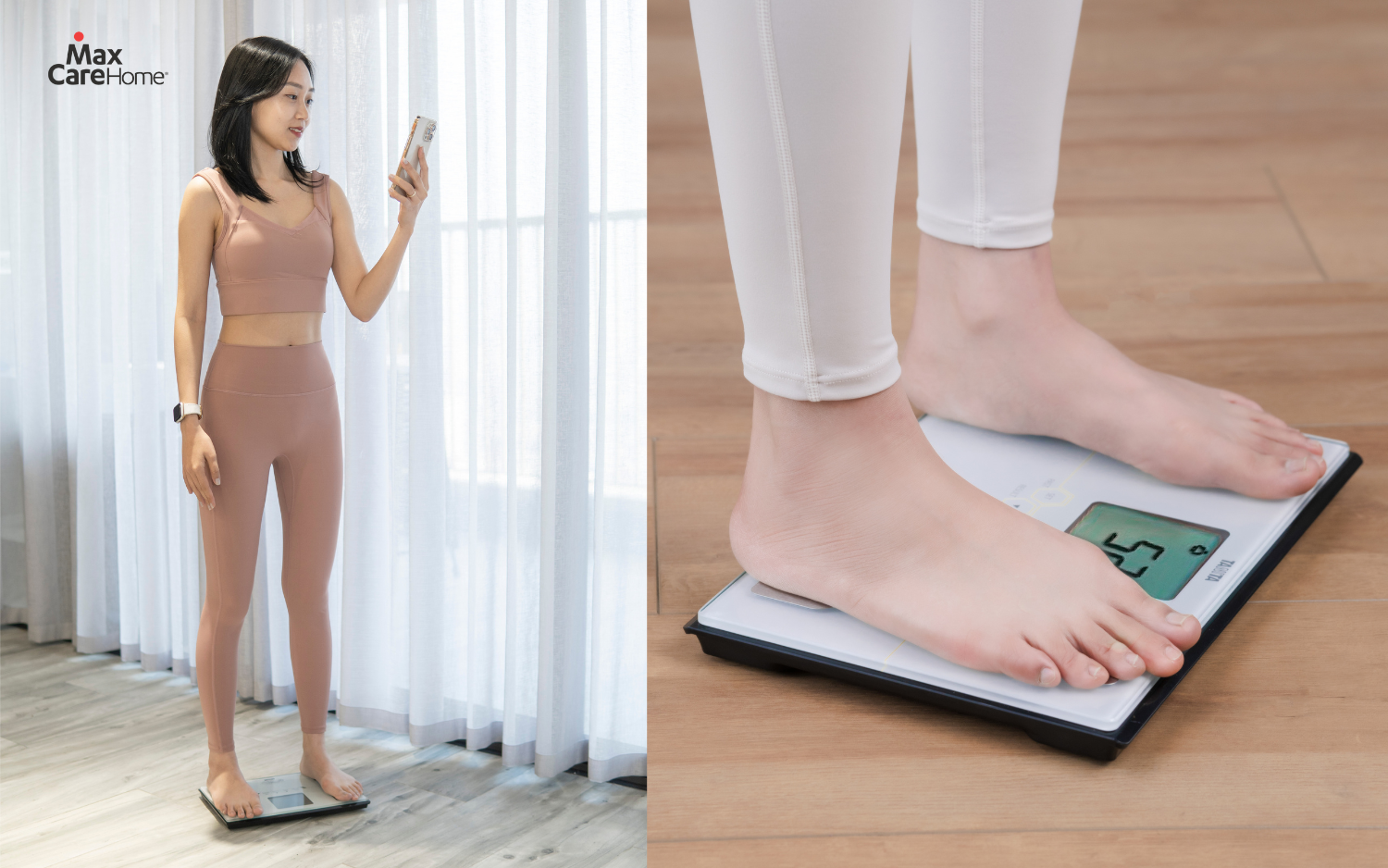 Đứng đúng tư thế, hai chân tiếp xúc 4 điện cực, lòng bàn chân khô ráo khi đo chỉ số bằng cân sức khỏe Tanita
